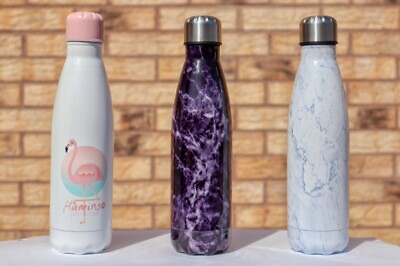 #ad Water Bottle Stainless steel Travel 17 oz MARBLE Hot amp; Cold Double Walled $14.99