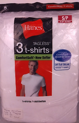 #ad Hanes 2010 Comfort Soft 3 White Tag Less SS T Shirts Size S New 69 $19.99