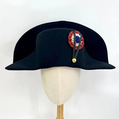 #ad Presell Napoleon French Admiral Captains Bicorne Hat Cosplay Woolen Cap Props $45.32