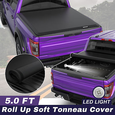 #ad 5#x27; Bed Roll Up Truck Tonneau Cover 5FT For 2016 2020 Toyota Tacoma W LED Lamp $118.82