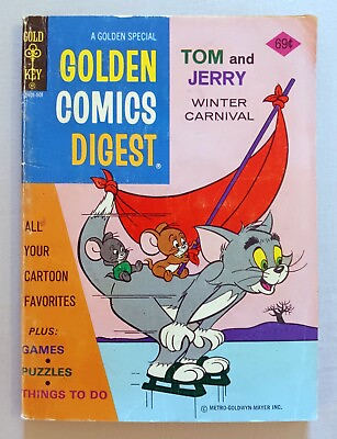 #ad GOLDEN COMICS DIGEST #41 VG GOLD KEY TOM AND JERRY 1975 $5.60
