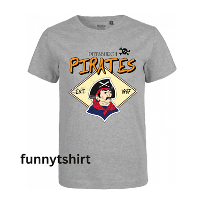 #ad Pittsburgh Pirates men#x27;s t shirt throwback logo t shirt baseball gift $18.99