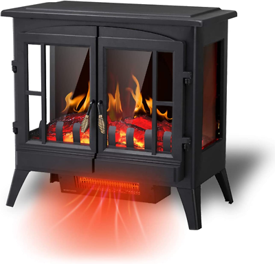 #ad Electric Fireplace Infrared Stove Heater 23quot; Freestanding Fireplace Heater 3D $217.48