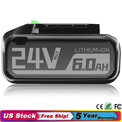 #ad 6.0AH Lithium ion Battery For Greenworks G 24 24 Volt 29852 29842 29322 2508302 $42.99