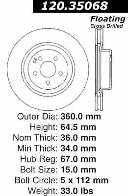 #ad Disc Brake Rotor Premium Rotor Preferred Centric 120.35068 $98.95
