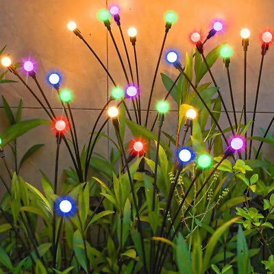 #ad 8 LED Solar Firefly Light Garden Waterproof Swaying Lamp Outdoor Landscape Decor $29.99