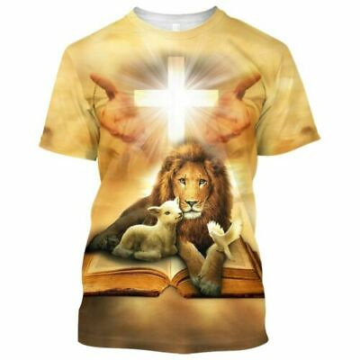 #ad Lion Llama Christ Cross Light Jesus Is My Savior T SHIRT Mother Day Gift $20.93