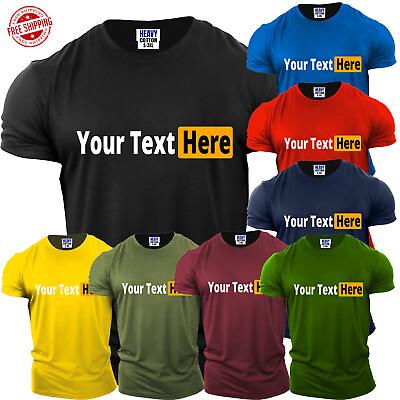 #ad Personalized Your Text Here Customized Funny Men#x27;s T Shirt USA Birthday Gift Tee $8.99