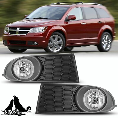 #ad Pair Fog Lights For 2010 2020 Dodge Journey Driving Bumper Lamps w Wiring Switch $58.99