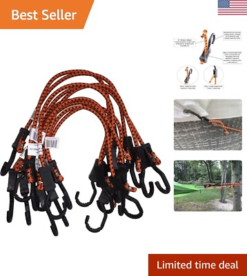 #ad Adjustable Bungee Cords 24 Inch Orange Black Pack of 10 Resistant to Abrasion $49.99