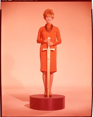 #ad Jill St John photo shoot in orange dress with sword Original 8x10 Transparency $99.99