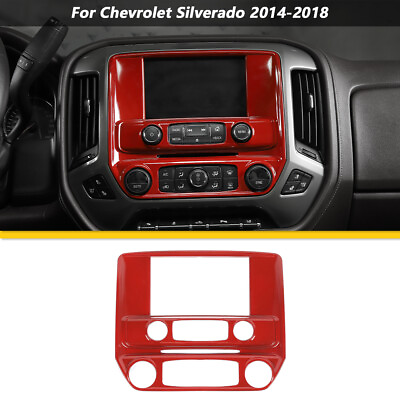 #ad For Chevy Silverado GMC 14 18 Console GPS Navigation Panel Trim Cover Bezel Red $24.30