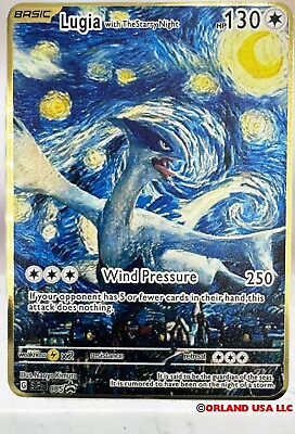 #ad Pokemon Lugia with The Starry Night Van Gogh Gold Card $9.50