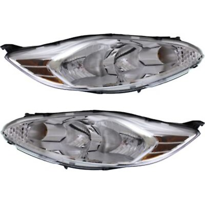 #ad Halogen Headlight Set For 2011 2013 Ford Fiesta Left amp; Right w Bulb s Pair $344.48