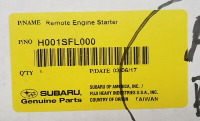 #ad Genuine Subaru Remote Smart Start for the 2017 Subaru Impreza H001SFL000 $300.00