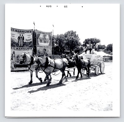 #ad VTG Circus Advertisement Poster Horse Carriage Buggy Original Photo Front amp; Back $19.99