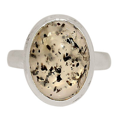 #ad Natural Hematite In Quartz 925 Sterling Silver Ring Jewelry s.8 ALLR 25968 $15.99