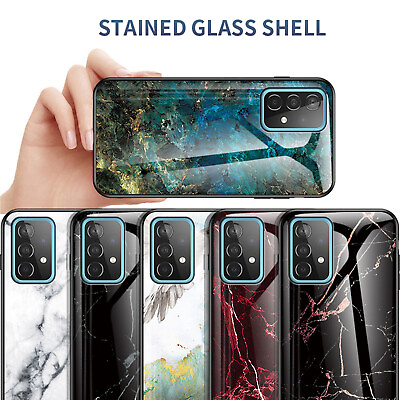 #ad For Samsung A22 A32 A42 A52 A72 5G Marble Pattern Glass Ultra Thin Case Cover $10.54
