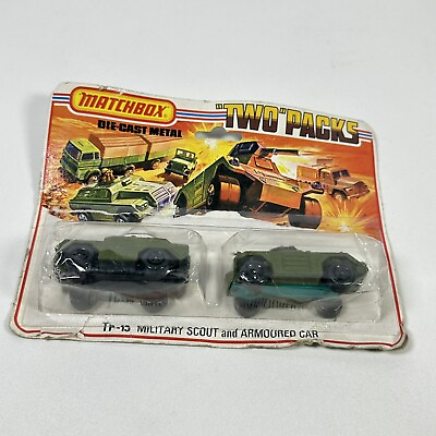 #ad Lesney Matchbox TP13 Olive Stoat Weasel Olive Base Two Pack Military Scout $29.99