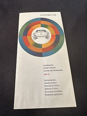 #ad 1964 1965 Porsche 356C COLOR Chart Brochure 1600 S SC Paint Sample 356 C Catalog $114.98