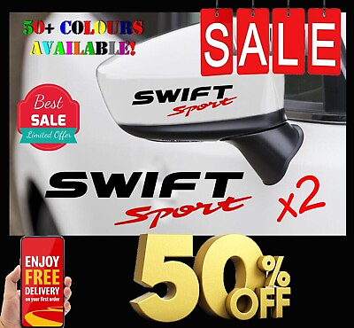 #ad SUZUKI SWIFT SPORT VINYL SYMBOL MIRROR DECALS STICKERS GRAPHICS x2 GBP 7.99
