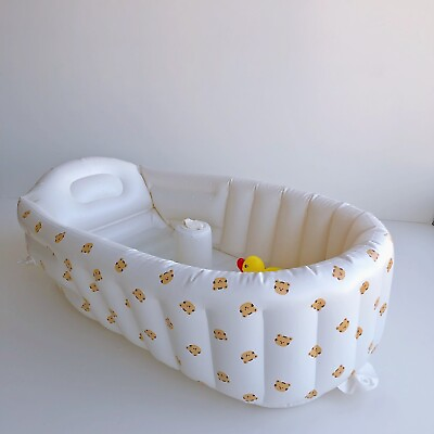 #ad Newborn Baby Inflatable Bathtub Baby Bathtub Inflatable Tub Outdoor Portable $20.68