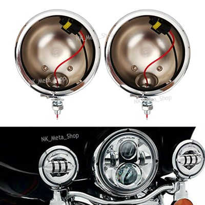 #ad 4.5#x27;#x27;Fog Light Outer Cover Housing Bracket Trim For Harley Electra Glide Classic $43.52