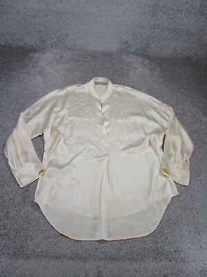 #ad Vince Shirt Womens Xs Blouse Long Sleeve Ivory V Neck $29.99