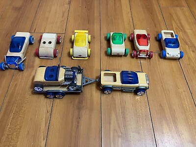 #ad Automoblox Wooden Toy Cars Plus Extra Hot Rod Trailer LOT...See photos... $105.00