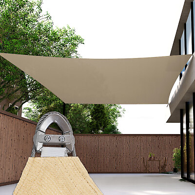 #ad 2 6 Ft Shade Sail w Steel Wire Rectangle Sun Canopy Pool Shelter Cover Sand $206.99