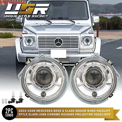 #ad DEPO Chrome Projector Headlight Pair For 02 06 Mercedes Benz W463 G Class Wagon $280.44