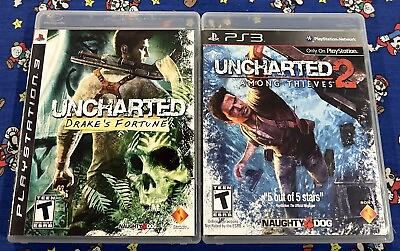 #ad Uncharted 1 amp; 2 Bundle Lot Ps2 PlayStation 2 Drake#x27;s Fortune Thieves Deception $17.99