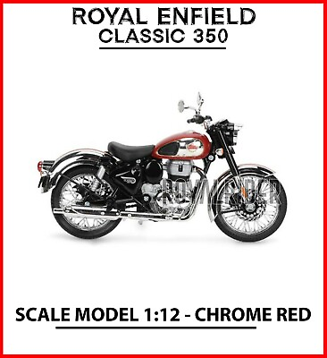 #ad Fits Royal Enfield Classic 350 1:12 Scale Model CHROME RED Color $53.10