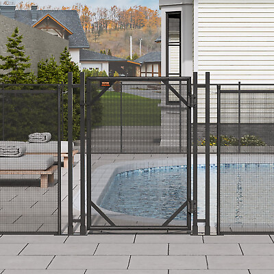 #ad VEVOR Pool Fence 4#x27;x12 48 72 96 108#x27; 4#x27;x2.5#x27; Gate Inground Pool Removable Fences $355.99