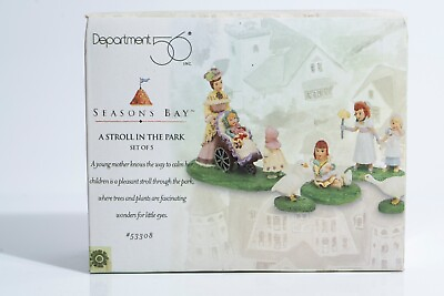 #ad Department 56 Seasons Bay A STROLL IN THE PARK #53308 Set of 5 $19.99