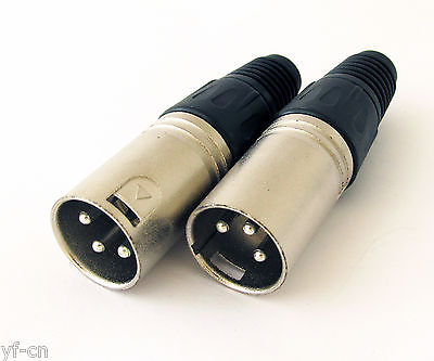 #ad 100pcs SL5214 XLR 3pin Male Plug Microphone Mic Speaker Cable Audio Connector $87.39