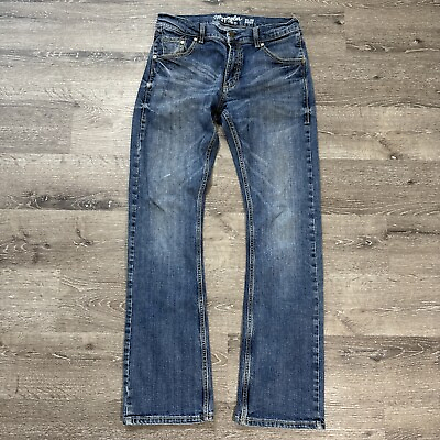 #ad #ad Wrangler Retro Jeans Men 31x34 Blue Denim Slim Straight Distressed Western Biker $19.95