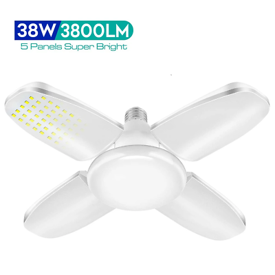 #ad E27 LED Bulb Fan Blade Timing Lamp 85 265V Foldable Led Industrial Light Bulb La $12.34
