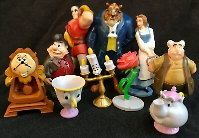 #ad BEAUTY AND THE BEAST Figure Play Set DISNEY PVC TOY Belle LUMIERE Maurice LEFOU $22.95