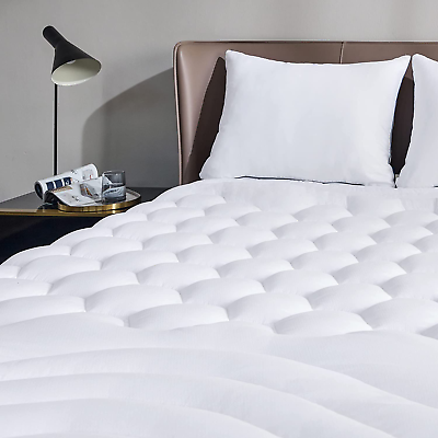 #ad Bedsure Queen Size Mattress Pad Soft Cooling Mattress Cover Padded Quilted Fi $43.99