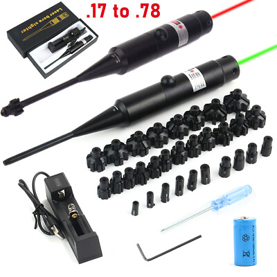#ad Red Green Laser Bore Sighter Kit .17 to .78 Multiple Caliber Boresighter Rifles $26.98