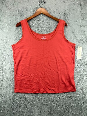 #ad Womens Shirts Tops 2X Jones New York Sport Pink Crew Tank Sleeveless NWT $13.99