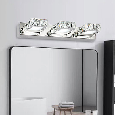 #ad 3 Square Wall Light Over Mirror Light LED Crystal Bathroom Vanity Wall Sconce $36.91