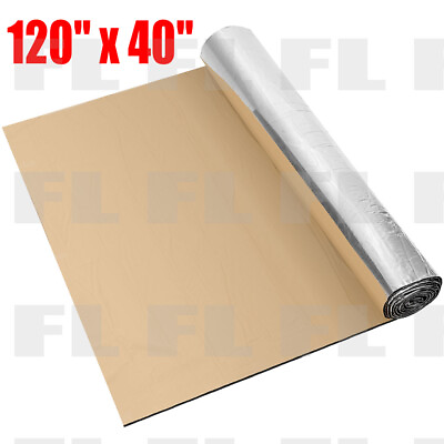 #ad 120quot;x40quot; Sound Deadener Heat Shield For Car Firewall Hood Floor Insulation Mat $26.60