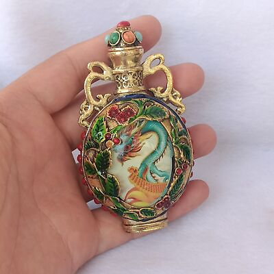 #ad 2024 antique chinese snuff bottle collection Inlaid Painted noctilucent $13.56