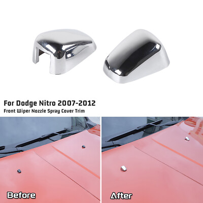 #ad Front Rain Water Wiper Nozzle Spray Cover Trim Cap For Dodge Nitro 07 12 Chrome $14.99