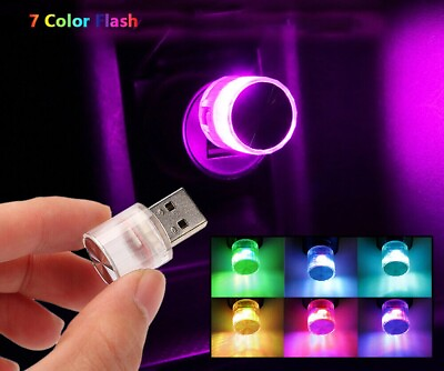 USB LED Mini Car Light Neon Atmosphere Ambient Bright Lamp Light Accessories $0.99