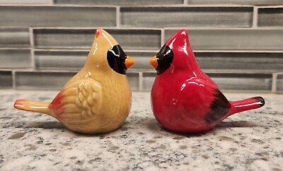 #ad Hallmark Male and Female Cardinal Birds Salt and Pepper Shakers $16.00