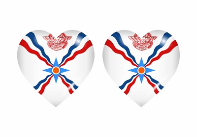 #ad 2x Sticker Flag Heart Assyria Assyrian $2.65