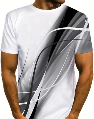 #ad Men#x27;s Cool Moisture Wicking Light Abstract Performance Casual Dri Fit T SHIRT $17.49